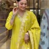 Roman Silk Suit with Banarasi Dupatta - Plus Sizes only - 3Pc - Neon Yellow