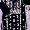 Modal Chikankari Short Kurti - Black