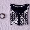 Modal Chikankari Short Kurti - Black