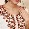 5ea97012-6c5c-4602-82c6-081297d4db71 Modal Chikankari Kurti with Multicolored Embroidery - Black & Off White