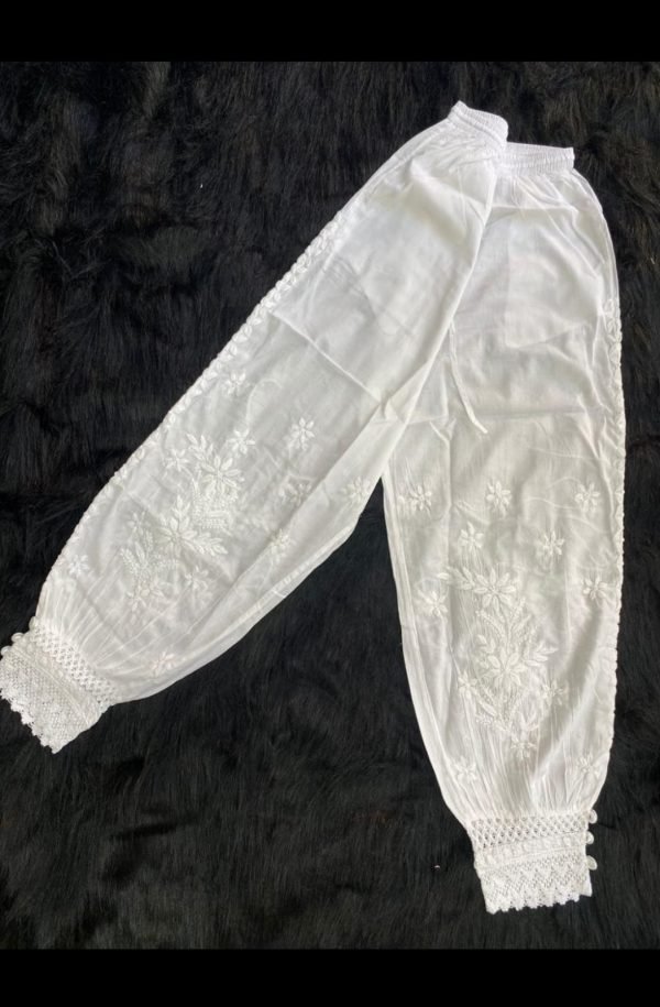 Afghani Style Pathani Women Pants - Freesize - White Color