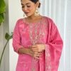 Pure Crepe Jaipuri Suit - 3Pc - Pink