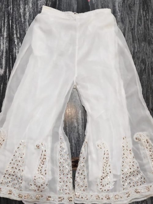 Chikankari Georgette Gota Work Women's Palazzo Pant - Freesize upto XXL
