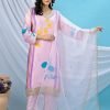 Pure Crepe Jaipuri Suit - 3Pc - Floral Pink