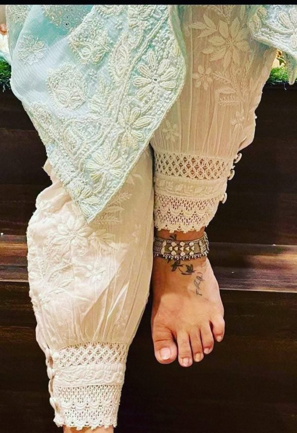 Afghani Style Pathani Women Pants - Freesize - White Color