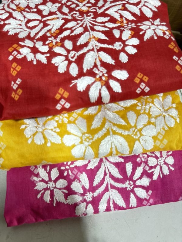 Printed Malmal Gharara Sets (Meera Kapoor) - Kurti, Gharara and Dupatta - 3Pc (Yellow, Red, Pink)