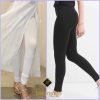 Strechable Modal Fabric Leggings - Black & White - Freesize