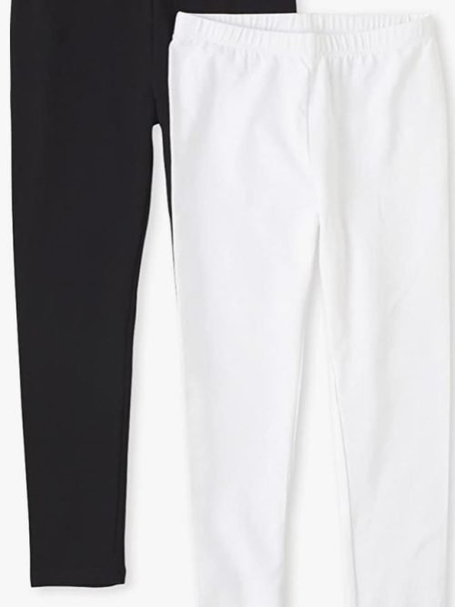 Strechable Modal Fabric Leggings - Black & White - Freesize