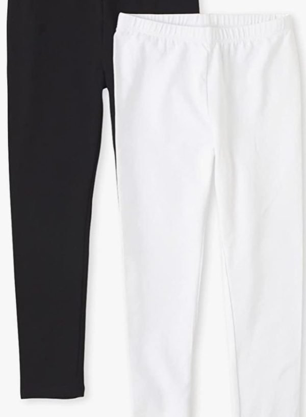 Strechable Modal Fabric Leggings - Black & White - Freesize