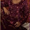 Chinnon Jaipuri Anarkali with Dupatta & Pant -  3Pc - Wine Floral