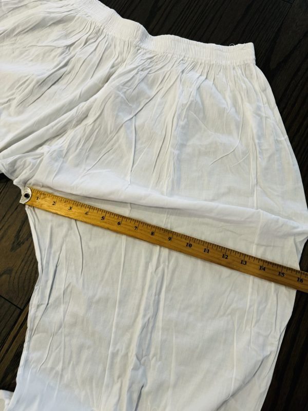 Chikankari Plus Size Palazzo Women's Pant - Freesize (L to 5XL) - White