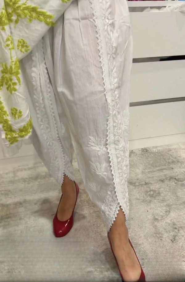 Chikankari Tulip Dhoti Pants Women - Freesize Fits Upto 5XL