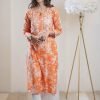 IMG_5315 Georgette Chikankari Printed Kurti (With Matching Inner) - Hand Embroidered