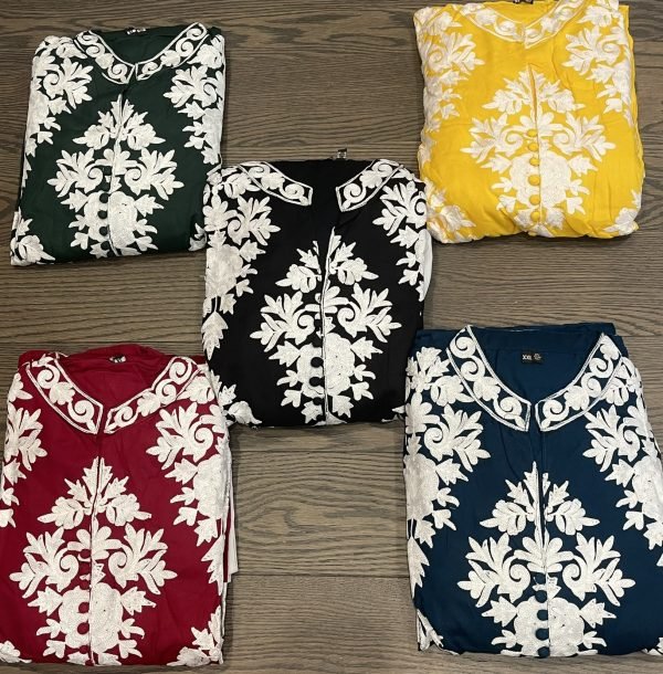 Kashmiri Embroidery Band Neck Suits - 3Pc