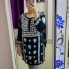Modal Chikankari Short Kurti - Black