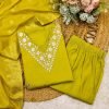 Roman Silk Suit with Banarasi Dupatta - Plus Sizes only - 3Pc - Neon Yellow