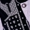Modal Chikankari Short Kurti - Black