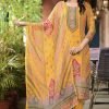 Digital Print Pure Crepe Suit - 3 Pc - Yellow