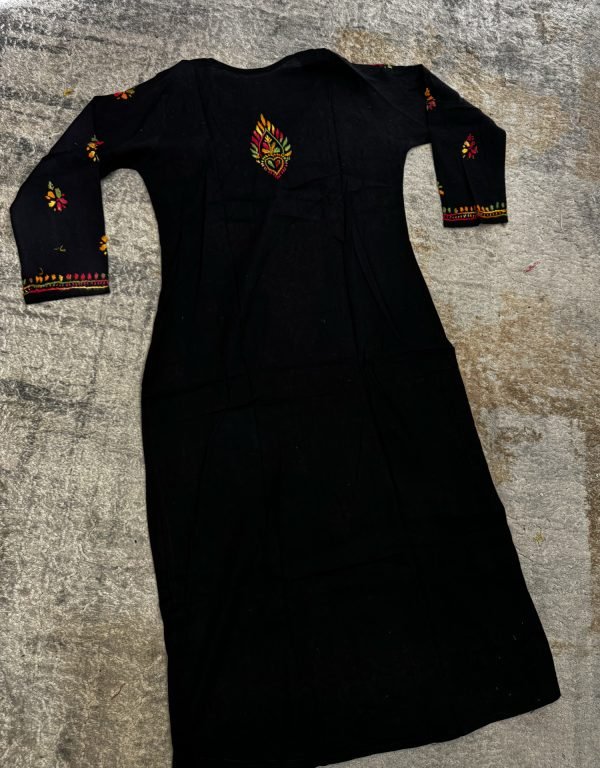 IMG_5721 Cotton Black Chikankari Multicolor Thread Work Kurti