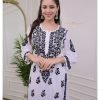 Premium Modal 2 Pc Kurti and Plazo Signature Set - Black on White