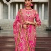 Digital Print Pure Crepe Suit - 3 Pc - Hot Pink