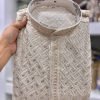 Mens Chikankari Sequence Work Kurta with White Pajama - 2Pc