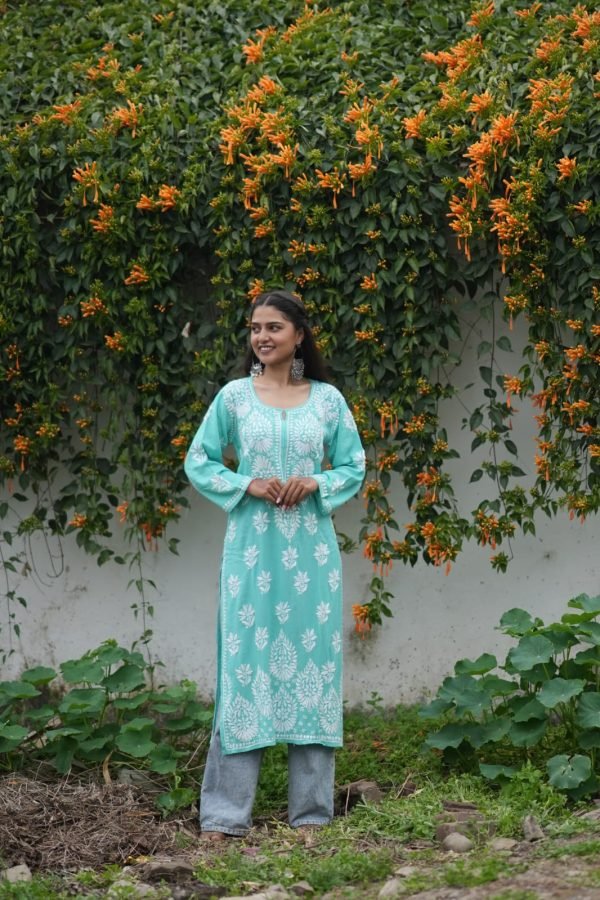 30856e64-3ed7-4dc2-aae6-85b901549de4 Modal Chikankari Kurti with Resham Hand Embroidery - Multiple Colors