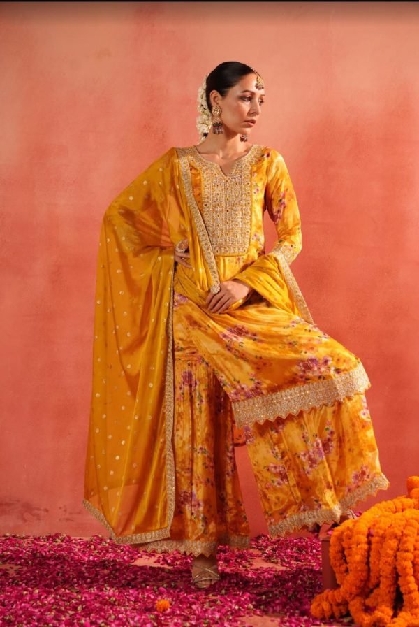 Digital Print Floral Pure Crepe Suit - 3 Pc - 3 Colors