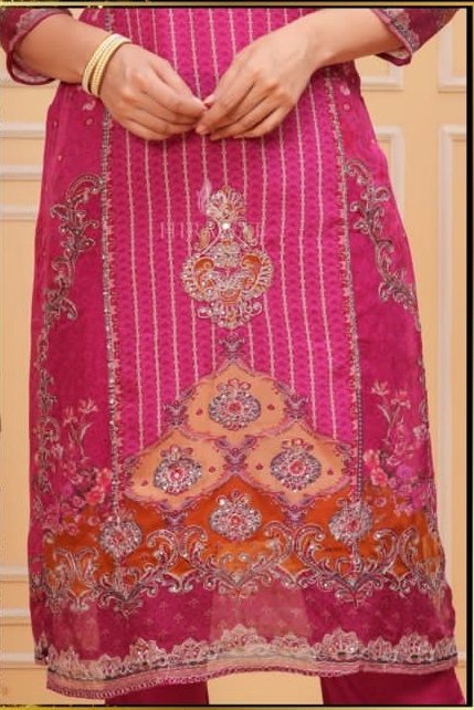 Digital Print Pure Crepe Suit - 3 Pc - Purple