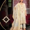 Banarasi Silk Straight Designer Suit with Golden Work - 3Pc