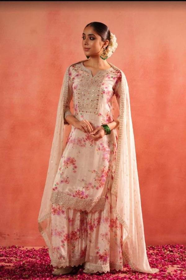 Digital Print Floral Pure Crepe Suit - 3 Pc - 3 Colors