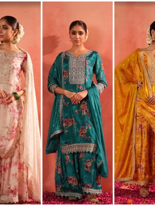 Digital Print Floral Pure Crepe Suit - 3 Pc - 3 Colors