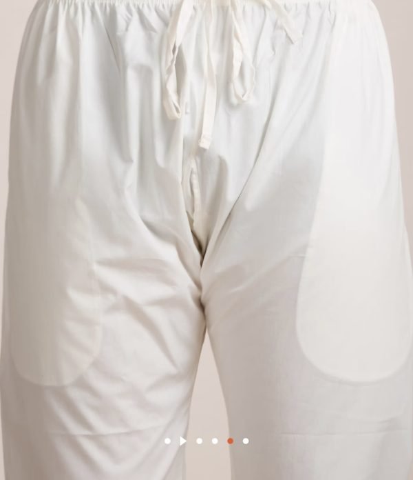 Mens Jacquard Silk Sequence Work Kurta with White Pajama - 2Pc