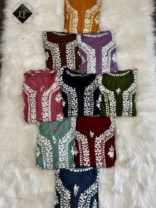 Premium Modal 2 Pc Kurti and Plazo Set - Mustard, Brown, Purple, Peach, Navy Blue, Olive Green, Sage Green, Maroon, Grey