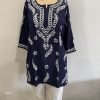 Reyon Chikankari Kurti with White Embroidery - Multiple Colors