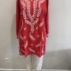 Reyon Chikankari Kurti with White Embroidery - Multiple Colors