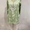 Reyon Chikankari Kurti with White Embroidery - Multiple Colors