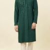 Mens Soft Flowy Reyon Chikankari Sequence work Kurta Pajama Sets - 2Pc - Plus Sizes