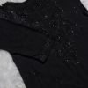 Black Modal Chikankari Kurti with Self Embroidery with Golden Mukesh work