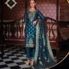 Banarasi Silk Straight Designer Suit with Golden Work - 3Pc