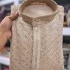 Mens Chikankari Sequence Work Kurta with White Pajama - 2Pc