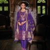 Banarasi Silk Straight Designer Suit with Golden Work - 3Pc