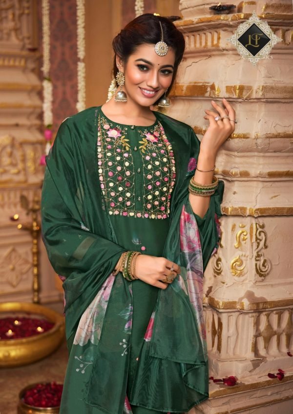 Modal Viscouse Casual Suit with Embroidery - 3Pc