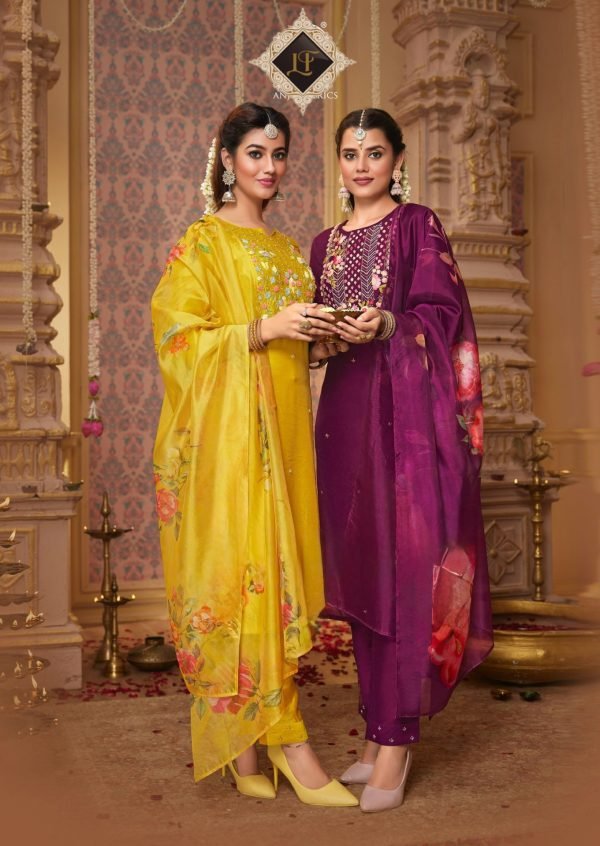 Modal Viscouse Casual Suit with Embroidery - 3Pc