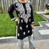 Modal Chikankari Mid Lenght Kurti with White Embroidery - Multiple Colors