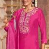 Modal Viscouse Casual Suit with Embroidery - 3Pc