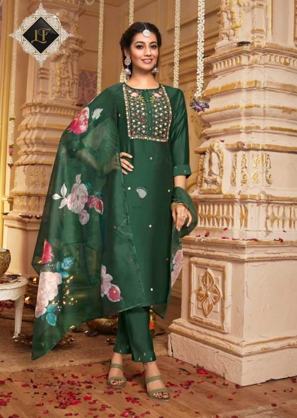 Modal Viscouse Casual Suit with Embroidery - 3Pc