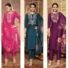Modal Viscouse Casual Suit with Embroidery - 3Pc