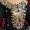 Georgette 3Pc Gharara Suit - Kurti, Gharara & Dupatta - 4 Colors Black, Plum, Hot Pink, White