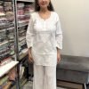 IMG_5584 Cotton Short Chikankari Kurti - White (Holi Special)